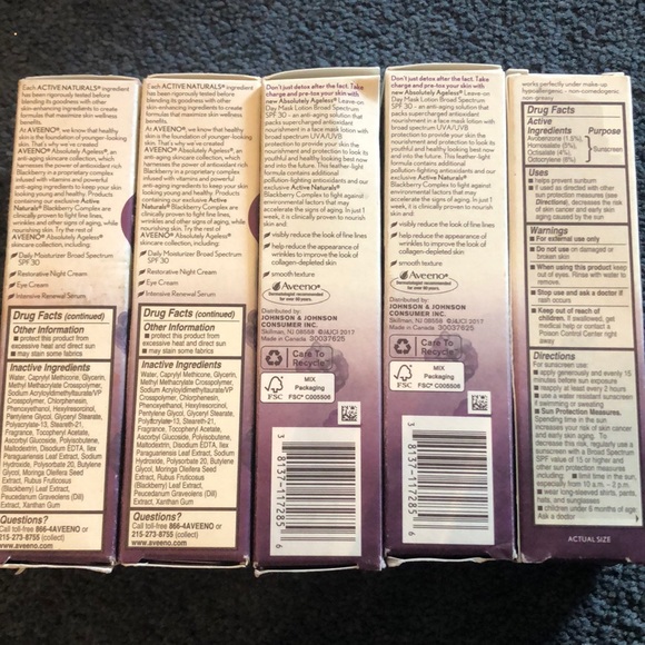 FIVE OUTDATED Aveeno Leave-On Day mask lotions. - Picture 2 of 3